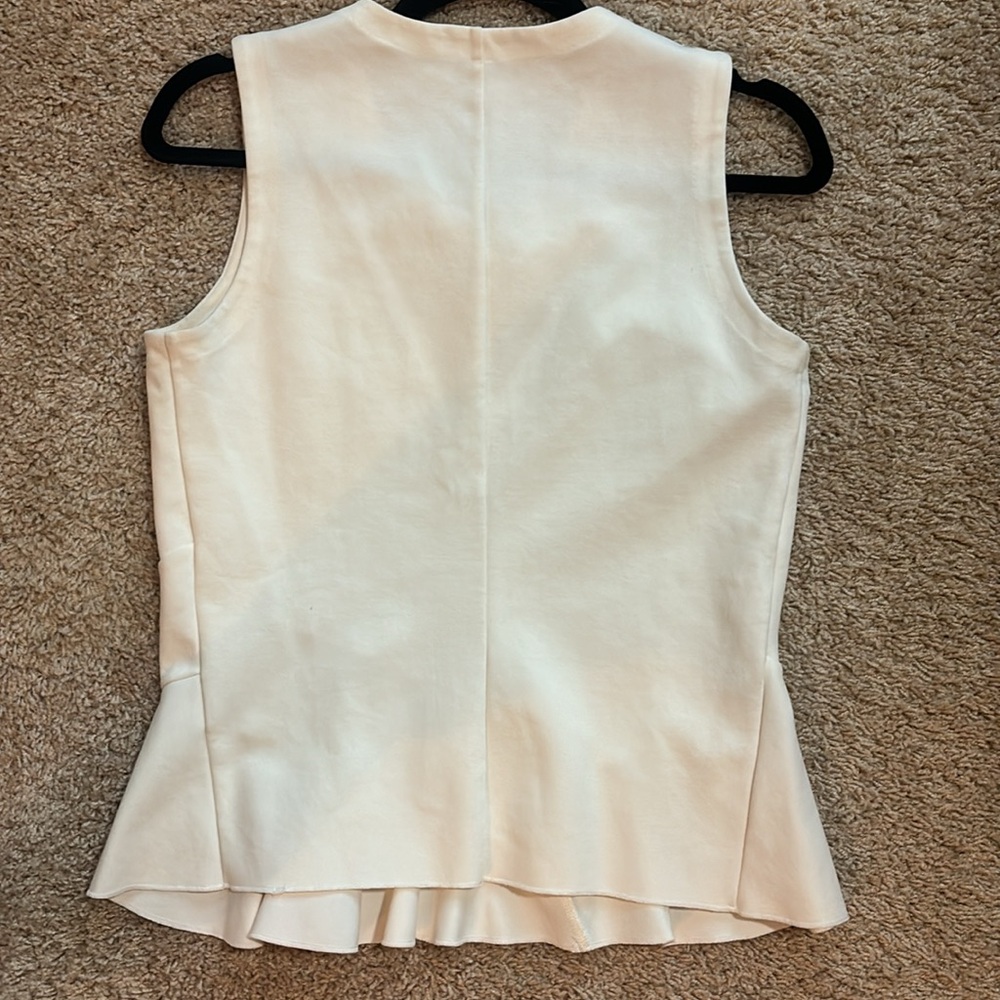 J Crew white S peplum blouse /Designer occasion sleeveless shell blouse - Picture 3 of 3